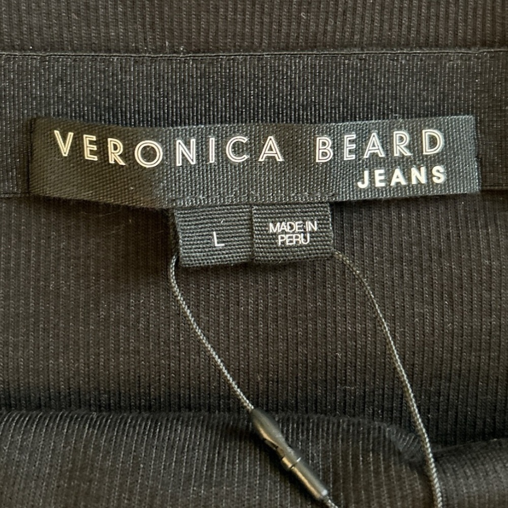 Veronica Beard ✘ NWT Black Off The Shoulder Fawsett Long Sleeve Foldover Top, L - Picture 4 of 8